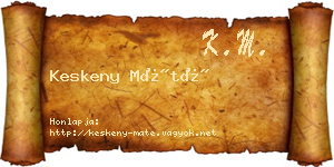 Keskeny Máté névjegykártya