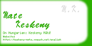 mate keskeny business card